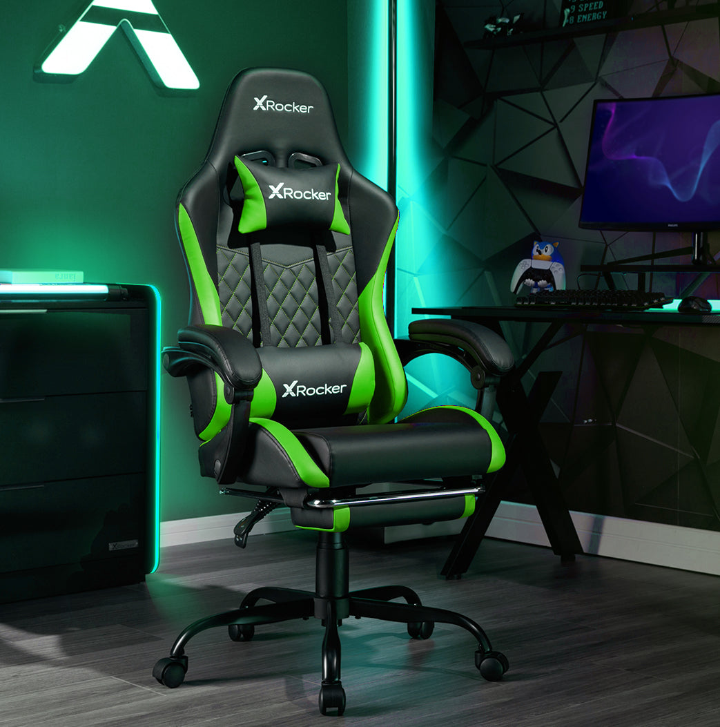 Ergonomic Gaming Chair with adjustable lumbar support and headres