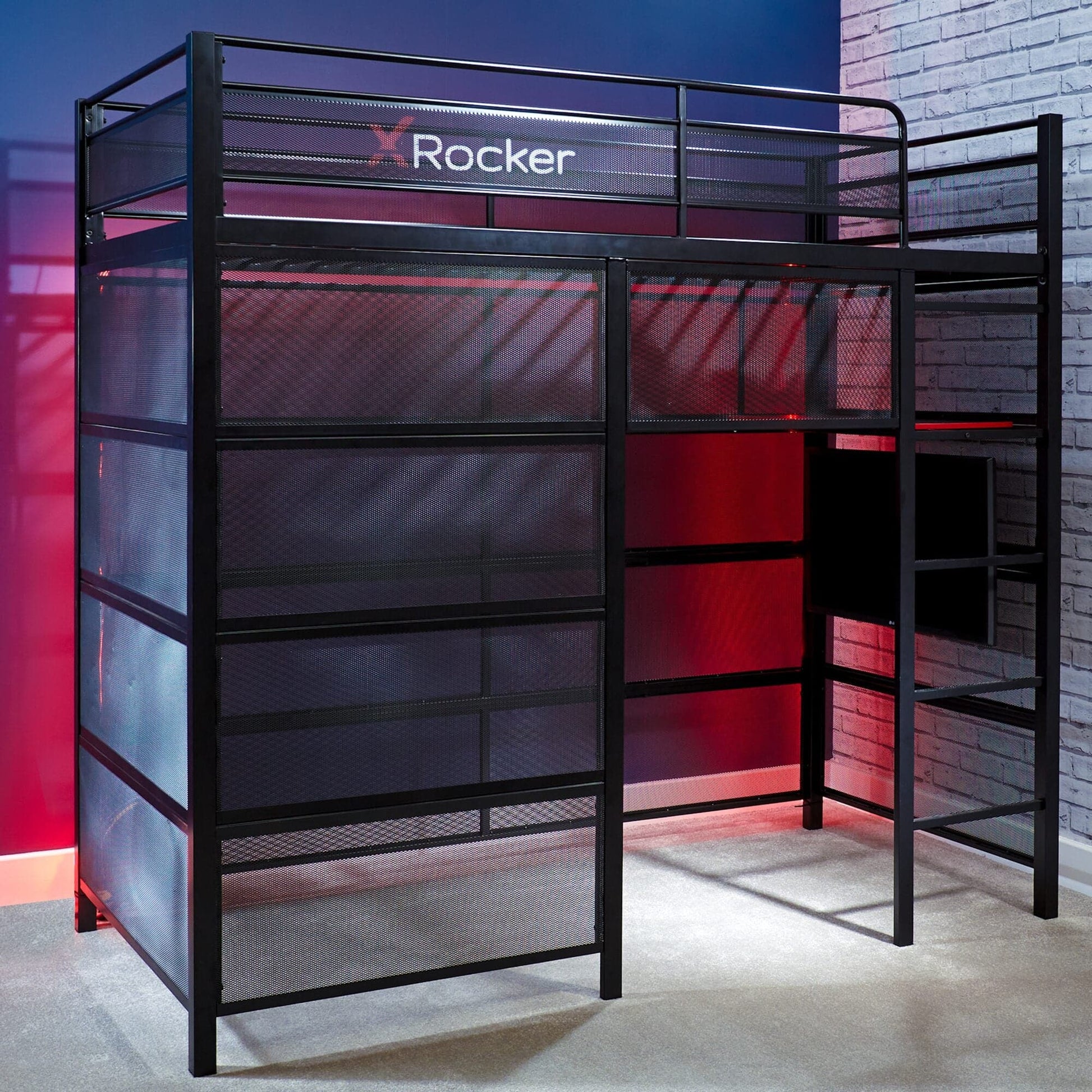 Battle Den Gaming Bunk Bed, Black - X Rocker